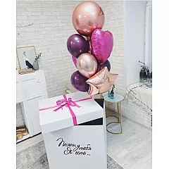 Коробка-сюрприз с воздушными шарами Фуше
