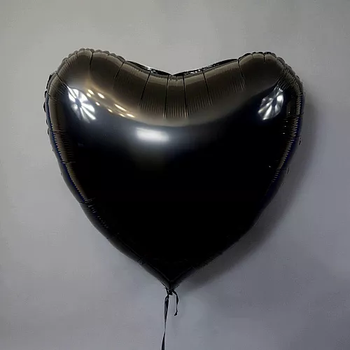 Шар сердце 36 металлик Черное